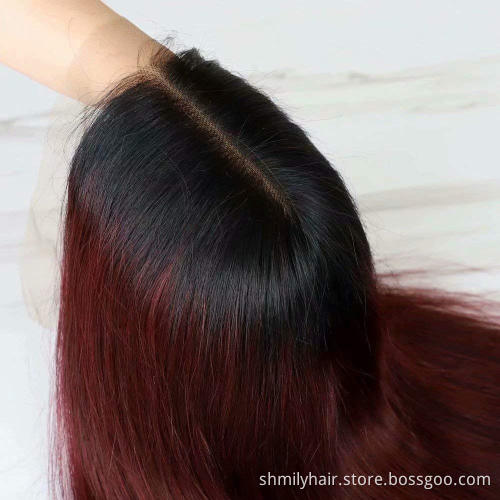 Shmily #30 #27 #99j Color Hair Wholesale HD Full Lace Front Wig Straight Virgin Hair Brazilian Cuticle Aligned Human Hair Wig